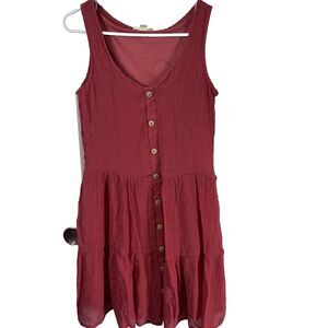Indigo Rose Womens Dress Size Small Red Flowy Boho Sleeveless Tiered